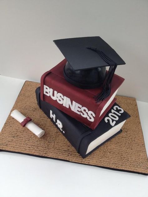 Graduation Cake - by BAKED @ CakesDecor.com - cake decorating website Cool Cake Decorating, College Graduation Cakes, Mba Graduation, Professional Cake Decorating, Graduation Party Cake, Cake Decorating Courses, Pastry Cook, Chocolate Work, Book Cakes