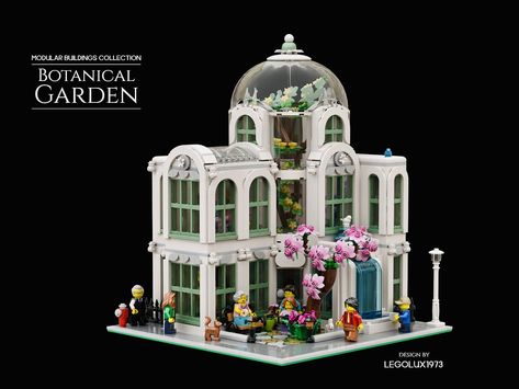 LEGO Modular MOC - Botanical Garden Lego Botanical Garden, Parrot Enclosure, Lego Set Display, Small Library Room, Lego Park, Lego Bible, Lego Shelf, Corner Building, Small Library