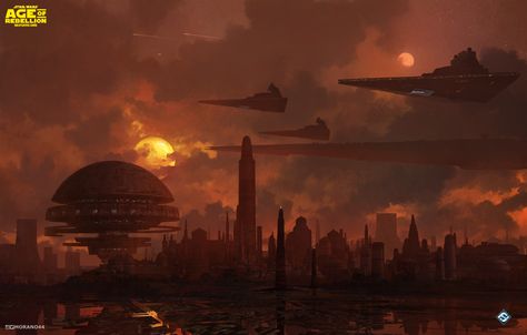 Tomasz Jędruszek No Disintegrations Star Wars - Edge of the Empire new cover  http://polskagrafikacyfrowa.pl/tomasz-jedruszek Star Wars Scenery, Empire Wallpaper, Edge Of The Empire, Star Wars Novels, Star Wars Vehicles, New Republic, Star Wars Concept Art, Star Wars Empire, Space Fantasy