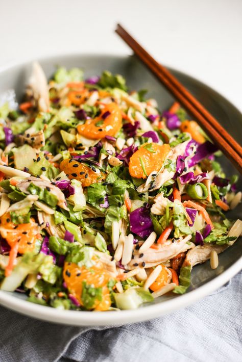 Chopped Asian-Inspired Chicken Salad - The Defined Dish Chicken Salad With Peanut Dressing, Chopped Chicken Salad, Salad With Peanut Dressing, Defined Dish, Peanut Salad, Asian Chicken Salads, Satisfying Salads, Peanut Dressing, Peanut Chicken