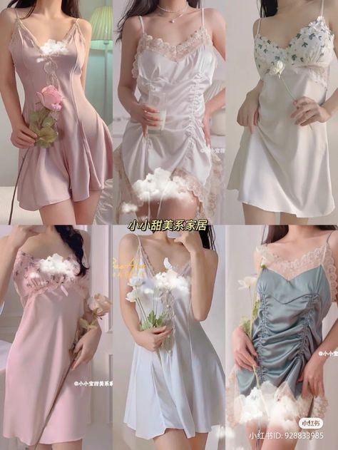 Girly Nightwear, Lingerielook Honeymoon, Hairstyle Examples, Korean Outfit Street Styles, Pajama Fashion, Sleepwear Fashion, Everyday Fashion Outfits, Sweet Dress, Lookbook Outfits