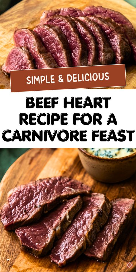 Cook up something special with this juicy beef heart recipe! Perfect for the carnivore diet, this protein-rich dish highlights the tender, flavorful nature of organ meats. Whether you’re new to cooking beef heart or a seasoned pro, this recipe will impress. Save this pin for a satisfying carnivore meal! Crockpot Beef Heart, Smoked Beef Heart Recipes, Beef Organ Recipes, How To Cook Beef Heart, Beef Heart Recipes Slow Cooker, Cow Heart Recipes, Beef Marrow Bones Recipes, Carnivore Recipes With Ground Beef, Pig Heart Recipe