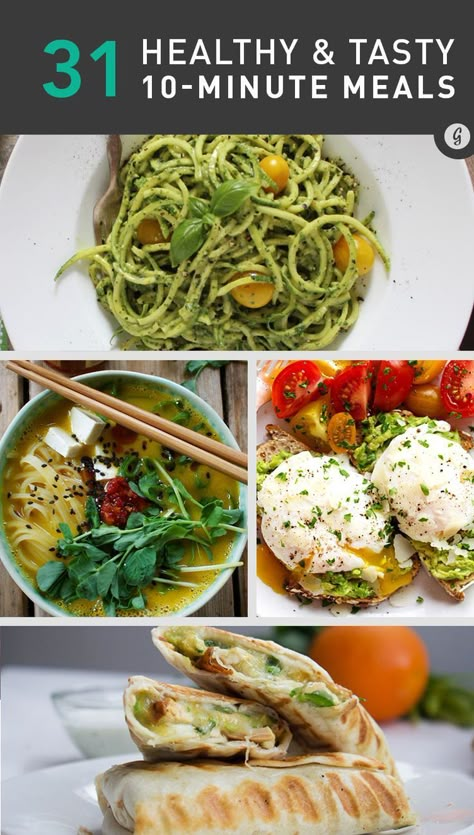 Thirty-one 10-Minute Meals for Time Poor Cooks #fastrecipes #easyrecipes #healthyrecipes 10 Minute Meals, Tasty Meals, Diet Vegetarian, Idee Pasto Sano, Quick Healthy, 10 Minute, Easy Cooking, Quick Recipes, Healthy Meals