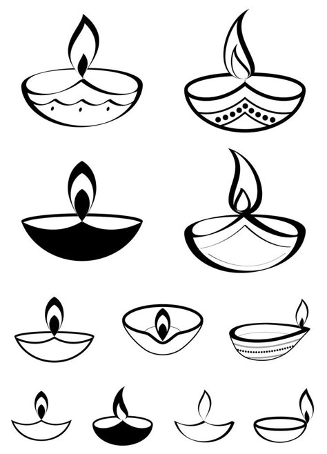 Diya Clip Art PNG Images Diya Mehndi Designs, Diya Lamp Tattoo, Diwali Diya Outline, Dipawali Drawing Ideas, Diya Designs Diwali, Diya Drawing Ideas Diwali, Diya Doodle, Diyas Images, Drawing On Diwali