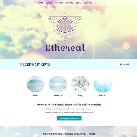 Wordpress Website Template, Spiritual Website, Website Themes Wordpress, Web Design Packages, Social Media Branding Design, Divi Theme, Creative Website Design, Crystal Aesthetic, Website Ideas