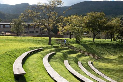 Wilderness Garden and Amphitheater |  Lijiang, China | Z’scape Rural China, Terraced Landscaping, Alpine Garden, Outdoor Seating Area, Lijiang, Wild Garden, Landscape Elements, Garden Park, Rain Water Collection