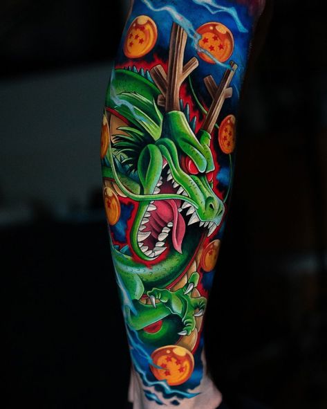 Shenron Tattoo, Dbz Tattoo, Dragon Tattoos For Men, Capricorn Art, Z Tattoo, Dragon Ball Tattoo, Marvel Tattoos, Mother Tattoos, Anime Tattoo