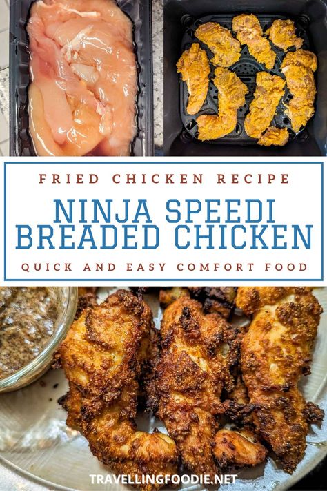 Ninja Speedi Breaded Chicken Recipe: How to cook fried chicken in Ninja Speedi Rapid Cooker & Air Fryer! This breaded chicken is the perfect comfort food, snack or main dish that's quick, easy and delicious to make. #travellingfoodie #ninjaspeedi #ninjaspeedirecipes | Ninja Speedi Fried Chicken | Ninja Speedi Recipes | Basic Ninja Speedi Recipe | Ninja Speedi Recipes for Beginners | Ninja Speedi Crispy Chicken | Ninja Speedi Main Dish Recipe | Ninja Speedi Snack Recipe | Ninja Speedi Chicken... Ninja Speedi Chicken, Breaded Chicken Recipe, Easy Crispy Chicken, Ninja Combi, Cooking Fried Chicken, Ninja Cooking System Recipes, Breaded Chicken Recipes, Crispy Chicken Recipes, Ninja Recipes