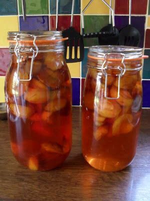 How to make plum vodka, plum rum and probably any other plum based alcohol! Plum rum is yummy! Second hand Susie blog. Plum Vodka, Plum Gin, Homemade Liqueur Recipes, Brandy Recipe, Canned Plums, Fruity Recipes, Homemade Alcohol, Plum Recipes, Liquor Recipes