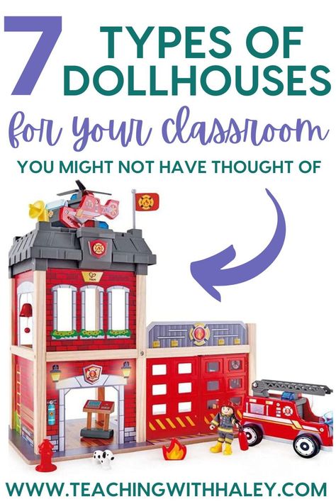 Using dollhouses as part of your dramatic play centers in your classroom has so many benefits. Learning through play is so much fun for kids. It allows children to regulate their emotions, use creativity and imagination, and develop expressive language. In this post, I am sharing my favorite dollhouses for home or in the classroom. I share classic wooden dollhouses, dollhouse bookshelves, Little People and more. You can use this as a gift guide for toddlers & preschoolers or your classroom. Dollhouse Center Preschool, First Grade Homework, Classroom Library Organization, Reading Response Activities, Math Fact Practice, Science Room, First Grade Lessons, Teacher Favorites, Dramatic Play Centers