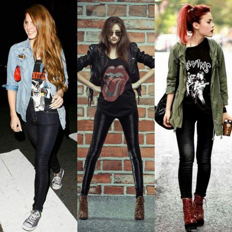 Camisa de Banda com Calça Skinny Rock Chic Outfits, Rocker Chic Outfit, Rocker Chic Style, Rock Style Outfits, Look Rock, Rock Outfits, Style Rock, Hipster Outfits, Rocker Style