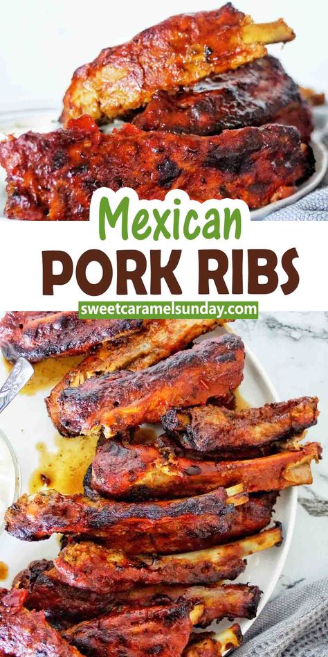 Mexican Pork Ribs Recipes, Pork Ribs Marinade Recipes, Oven Baked Spare Ribs, Mexican Pork Ribs, Mexican Ribs, Spicy Ribs Recipe, Ribs Marinade Recipe, Chilli Seasoning, Pork Rib Marinade