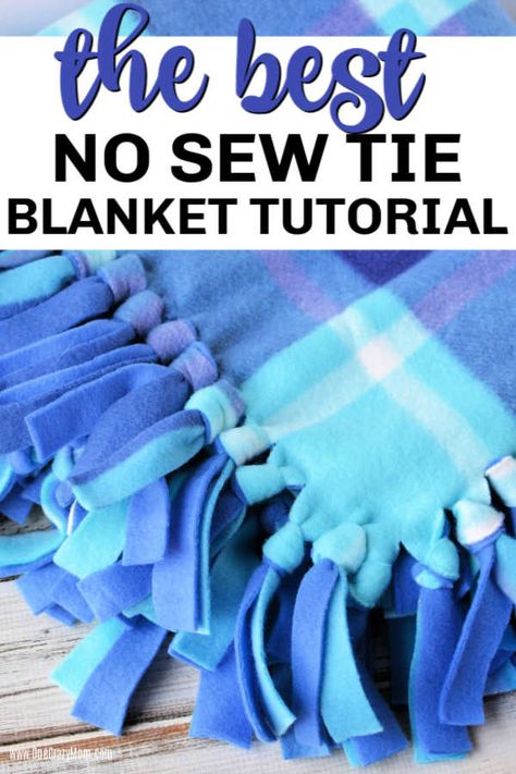 Learn how to make a fleece tie blanket for the perfect afternoon DIY activity. This no sew fleece blanket is so easy to make and perfect for gift giving. Diy Blankets No Sew, Fleece Blanket Edging, Tie Knot Blanket, Fleece Knot Blanket, How To Make A Tie, Fleece Blanket Diy, Sew Blankets, Knot Blanket, No Sew Fleece