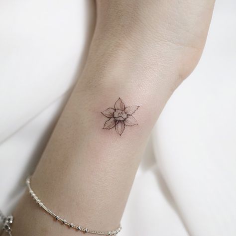 December Symbols Tattoo, Tiny Daffodil Tattoo, Narcissus Flower Tattoo December, Nudibranch Tattoo, Dainty Daffodil Tattoo, Narcissus Flower Tattoo, Mum And Daughter Tattoo, Narcissus Tattoo, December Flowers