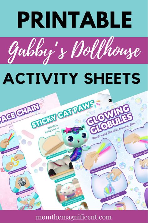 Fun with Gabby’s Dollhouse crafts and printable activites! #printable #activitiesforkids #craftsforkids #glowsticks #netflixseries #entertainment #familyfun #catsandkittens Gabbys Dollhouse Activity Sheets, Gabbys Dollhouse Hamster Kitties, Gabbys Dollhouse Birthday Activities, Gabbys Dollhouse Party Activities, Printable Gabbys Dollhouse, Gabby’s Dollhouse Birthday Party Activities, Gabbys Dollhouse Birthday Party Crafts, Gabby Dollhouse Birthday Games, Gabby’s Dollhouse Crafts And Activities