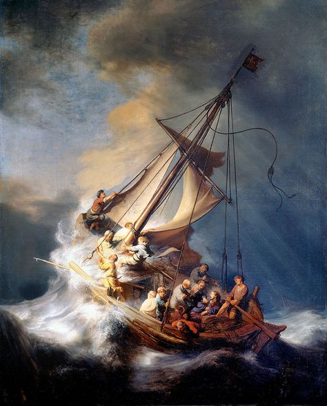 Hurricanes - God's End Time Judgement? - Scripture Revealed Rembrandt Etchings, Rembrandt Drawings, Rembrandt Self Portrait, Rembrandt Art, Rembrandt Paintings, Jesus Calms The Storm, The Sea Of Galilee, Navi A Vela, Sea Of Galilee