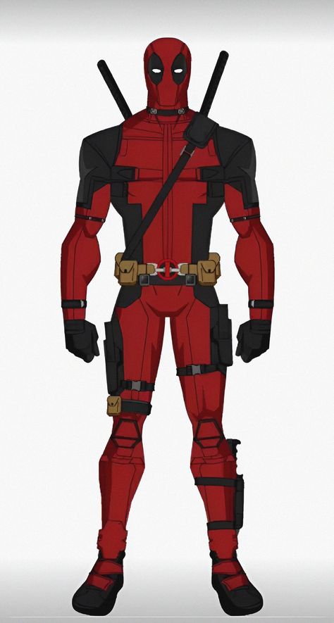 Deadpool Reference Sheet, Spiderman Suit Drawing, Deadpool Full Body, Deadpool Design, Deadpool Character, Deadpool Drawing, Marvel Art Drawings, Superhero Dolls, Animated Cartoon Movies