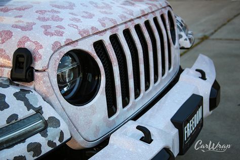 Jeep Wrangler Car Wrap, Wrapped Jeep Wrangler, Wrapped Jeep, Barbie Jeep, Mom Mobile, Wrangler Car, Jeep Things, Bday List, Pink Jeep