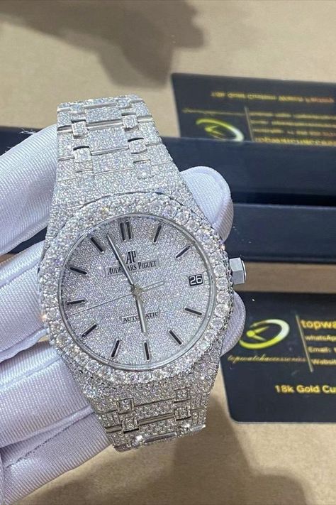 Icy Watches Women, Iced Out Jewelry Women, Ice Watches For Men, Iced Out Watch Aesthetic, Luxury Accessories Woman Jewelry, Vvs Diamond Watch, Ap Watch Diamond, Rolex Diamond Watches For Men, Diamond Rolex Women