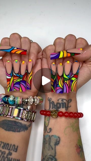 Abstract Nails, Color Burst, 2024 Color, Rainbow Nails, August 25, July 28, French Nails, Summer Nails, Nail Colors