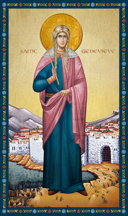 St. Genevieve of Paris - January 3 Saint Genevieve, St Genevieve, Friend Of God, Eastern Orthodox Church, Christian Icons, Orthodox Christian Icons, Eastern Orthodox, Celtic Style, Byzantine Icons