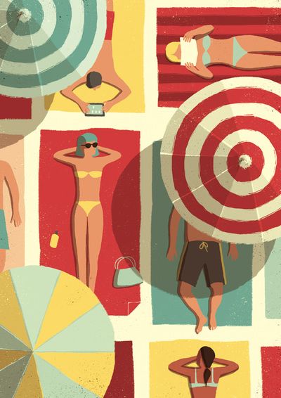 Narrative - Davide Bonazzi Davide Bonazzi, 달력 디자인, Motif Art Deco, Beach Illustration, Arte Inspo, Beach Art, Art Plastique, Art Paint, Graphic Illustration