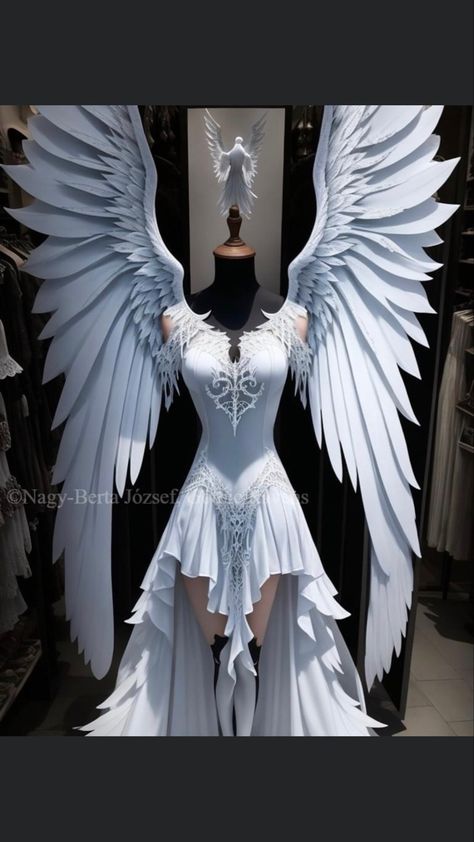 Fantasy Angel Outfit, Firefly Path Dresses, Angel Outfit Costume, Demon Clothing, Demon Dress, Angel Outfits, Fairy Wings Costume, Wing Dress, Angel Dresses