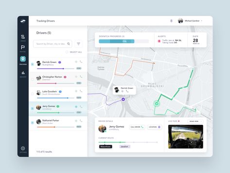 Tracking Active Cargo Drivers for Shipment Tracking Software by Adam Ciesla for JDSolutions on Dribbble App Map, Software Ui Design, Data Visualization Infographic, Fleet Tracking, Travel Website Design, Wireframe Design, News Web Design, Dashboard Ui, Web Ui Design