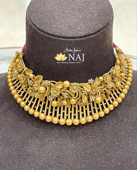 Gold Necklace Indian Bridal Jewelry Choker, Gold Necklace Set New Design 2023, Chokar Design Jewelry In Gold, Choker Necklace Indian Gold, Latest Gold Choker Necklace Designs, Choker Necklace Designs Gold Indian, Gold Indian Bridal Jewelry, Gold Choker Necklace Indian, Necklace Designs Gold Indian