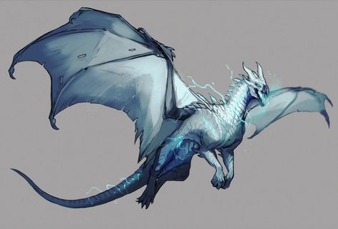 Snow Dragon Art, Ice Dragon Concept Art, Ice Dragon Art, Dragon Couple, Storm Dragon, Dragon Reference, Cloud Dragon, Dragon Poses, Dragon Designs