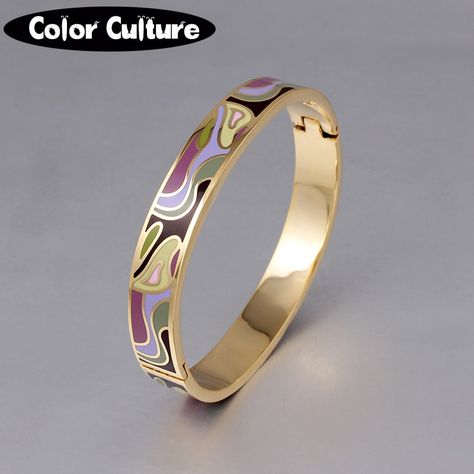 Cheap Bangles, Buy Directly from China Suppliers:Fashion Charms Bracelet For Women Gold Geometric colorful Couples Enamel Bangle designs New Year Gifts Enjoy ✓Free Shipping Worldwide! ✓Limited Time Sale ✓Easy Return. Bracelet For Women Gold, Culture Fashion, Enamel Bangle, Charms Bracelet, Gold Charm Bracelet, Bangles Style, Bangle Designs, Gold Geometric, Bracelet For Women