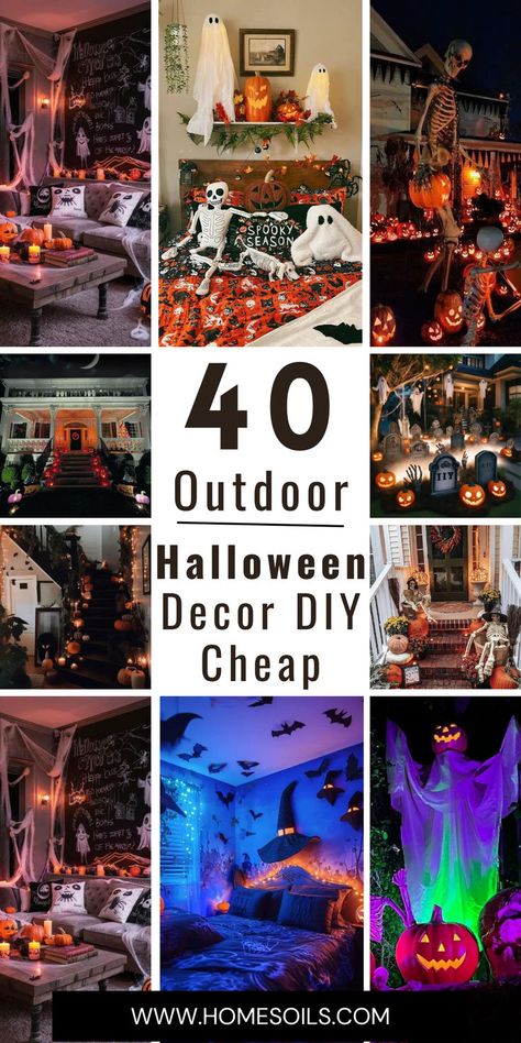 Create a spooky atmosphere on a budget with 40 scary DIY outdoor Halloween decorations. From eerie graveyard scenes to creepy inflatables, these cheap and easy ideas will make your home the scariest on the block. Check my site for step-by-step instructions and inspiration! Diy Halloween Decorations Scary, Diy Scary Halloween Decorations, Scary Outdoor Halloween Decorations, Scary Halloween Decorations Outdoor Diy, Halloween Graveyard Decorations, Diy Halloween Graveyard, Cheap Halloween Diy, Cheap Diy Halloween Decorations, Scary Halloween Decorations Outdoor