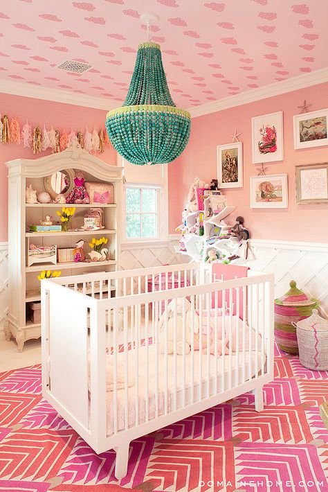 We Can't Get Enough of Mason and Penelope Disick's Adorable Rooms!: We've long admired the wardrobes Kourtney Kardashian's kids sport around town, so we're not too surprised that we've fallen in love with the way she's decorated her kids' rooms in her Calabasas, CA, home. Kourtney Kardashian House, Celebrity Nurseries, Kardashians House, Sophisticated Nursery, Wainscoting Bedroom, Kardashian Home, Dining Room Wainscoting, Penelope Disick, Stylish Nursery