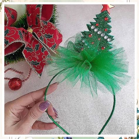 Christmas Hair - Amazon.com, one of the world's largest store. Visit today to find what you are looking for. Christmas Headband Diy, Christmas Tree Headband, Christmas Headwear, Christmas Diy Kids, Christmas Art For Kids, Happy Christmas Day, Holiday Headbands, Christmas Photo Props, Christmas Craft Fair