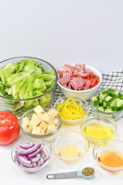 Keto Italian Sub Salad - Easy To Make Recipe Sub In A Tub Salad Healthy, Keto Italian Salad, Italian Sub Salad, Sub Salad, Italian Sub Sandwich, Italian Bowl, Keto Italian, Sub Sandwich, Italian Sub