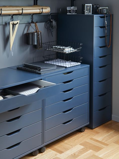 - IKEA Ikea Alex Craft Room, Ikea Alex Drawers Organization Craft, Ikea Alex Drawers Craft, Ikea Alex Drawers Lego, Blue Alex Drawer, Ikea Metal Storage Drawers, Ikea Alex, Letter Tray, Lego Storage