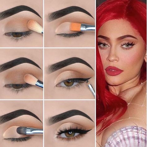 Kylie Jenner Eye Makeup, Eye Makeup Tips For Beginners, Kylie Makeup, Eye Makeup Pictures, Smink Inspiration, Eye Makeup Steps, Simple Eye Makeup, Makeup Eye Looks, Creative Eye Makeup