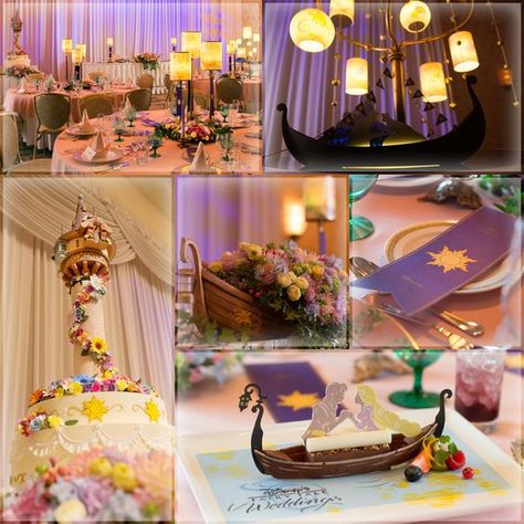 Just like in our U.S. Disney Parks, Tokyo Disney Resort offers its guest a chance to have a Disney wedding either at its parks or resorts. But in a move that places them head and shoulders above Di... Rapunzel Wedding Theme, Frozen Wedding Theme, Rapunzel Wedding, Tangled Wedding, Wedding Disney, Rapunzel Birthday Party, Debut Ideas, Frozen And Tangled, Tangled Birthday