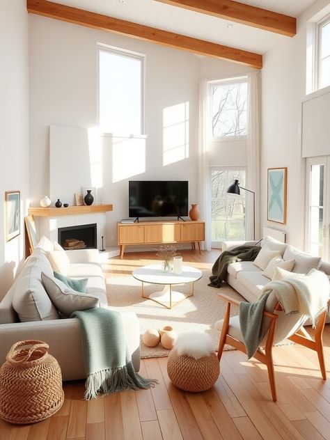 Scandi Living Room Decor, Scandi Living Room Ideas, Scandinavian Living Room Nordic Style, Nordic Style Interior Design, Minimalist Scandinavian Living Room, Cozy Scandinavian Living Room, Scandi Living Room, Scandi Living, Scandinavian Living Room