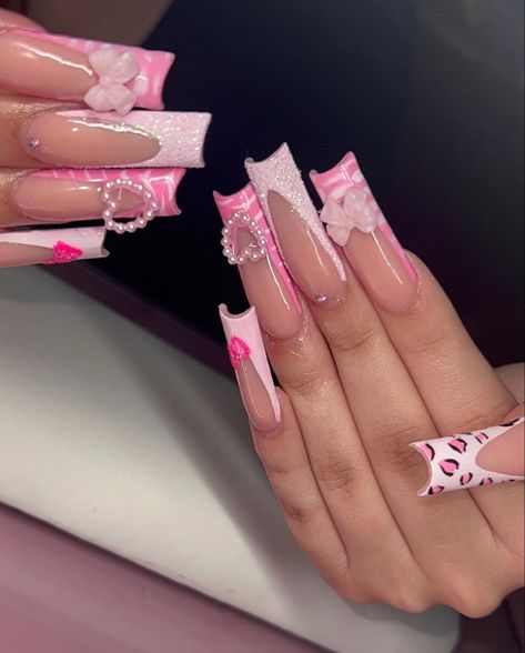 Colored Acrylic Nails, Long Acrylic Nails Coffin, Acrylic Nails Coffin Pink, Unique Acrylic Nails, Long Square Acrylic Nails, Bling Acrylic Nails, Pink Acrylic Nails, Luxury Nails, Manicure Y Pedicure