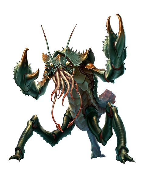 Chuul Monster 2E - Pathfinder 2E PFRPG DND D&D 3.5 5E 5th ed d20 fantasy Sarah Robinson, Pathfinder 2e, Alien Character, Sea Monster, Cool Monsters, Dnd Monsters, Monster Concept Art, Alien Creatures, Dungeons And Dragons Characters