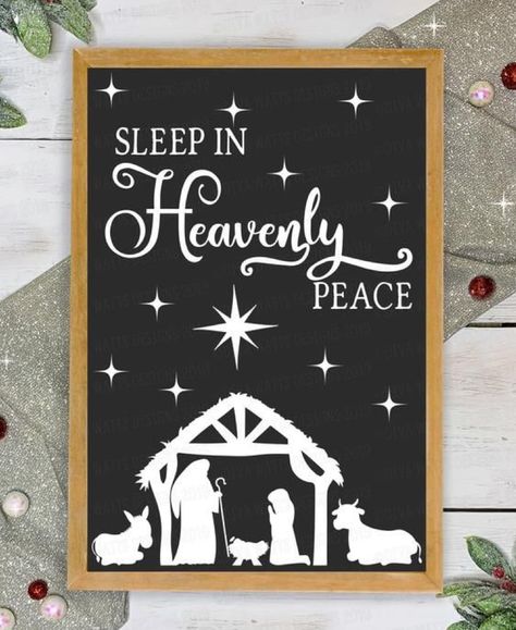 Sleep In Heavenly Peace, Nativity Cards, Christmas Religious, Vinyl Stencil, Christmas Windows, Christmas Program, Nativity Christmas, Night Christmas, Xmas Card