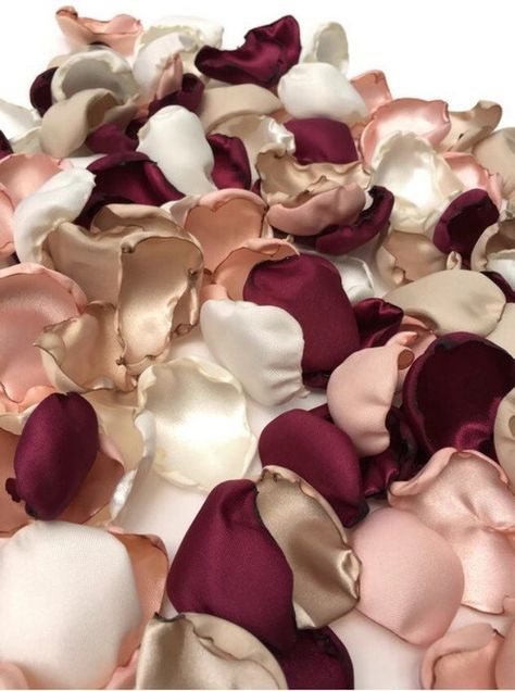 Wine Rose, Flower Girl Petals, Champagne Flowers, Wedding Reception Planning, Maroon Wedding, Pink Color Schemes, Wedding Petals, Pink Ivory, Wedding Table Decor