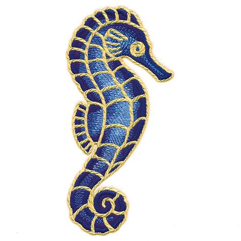 Machine Embroidery Designs at Embroidery Library! - Embroidery Library Seahorse Embroidery, Seahorse Embroidery Design, Embroidered Horse Embroidery Designs, Embroidered Sea Creatures, Seahorse Fabric, Library Embroidery, Machine Embroidery Applique, Machine Applique, Embroidery Library