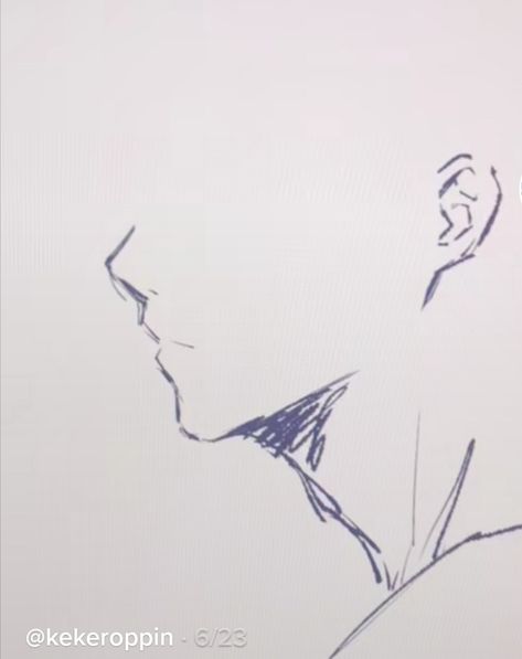 Side Angle Face Drawing, Side Body Reference, Closed Eyes Drawing, Side Face Drawing, Profile Drawing, 얼굴 드로잉, Animation Art Sketches, Creative Drawing Prompts, Digital Art Beginner