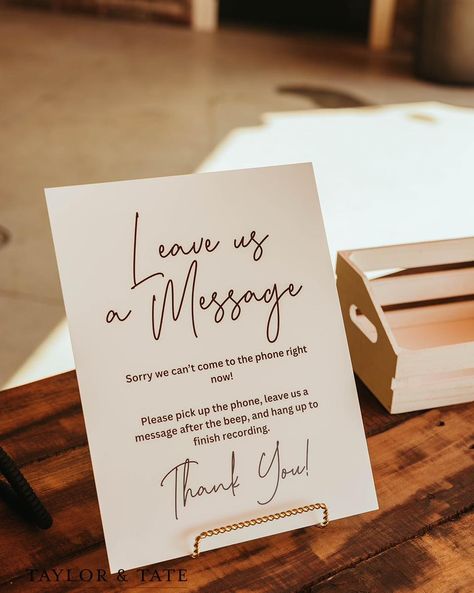 ✨Wedding Tip Wednesday✨ Set up a dedicated phone or tablet for guests to leave personal messages or advice for the newlyweds. Place it in a prominent spot at your reception with a sign encouraging guests to record their messages. This can be a fun and interactive way for guests to share their well-wishes, favorite memories, or advice.📞🤍✨ #thelakesvenue #leaveamessage #bride #groom Letter To Wedding Guests, Wedding Reminders For Guest, Advice For The Newlyweds, Well Wishes, Table Wedding, Reception Ideas, Wedding Guests, A Sign, Wedding Tips