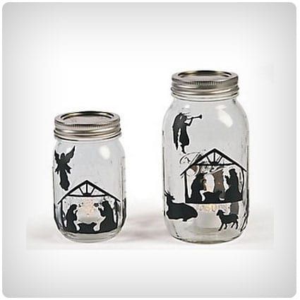 Christmas Holiday Nativity Mason Jar Decal Sticker Set Nativity Silhouette, Jam Jars, Christmas Mason Jars, Mason Jar Crafts Diy, Jar Diy, Sunday School Crafts, Unique Ornament, Jar Gifts, Mason Jar Diy