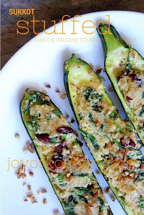 30 Stuffed Foods for Sukkot | Joy of Kosher with Jamie Geller Cranberry Quinoa, Sukkot Recipes, Jewish Holiday Recipes, Stuffed Zucchini, Roasted Walnuts, Passover Recipes, Kosher Recipes, Sukkot, Jewish Recipes