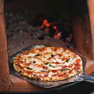 Williams-Sonoma: Wood-Fired Pizzas with Salami & Basil Outdoor Pizza Oven Recipes, Wood Fired Oven Recipes, Wood Oven Pizza, Pizza Oven Recipes, Pizza Lasagna, Wood Burning Pizza Oven, Wood Fired Cooking, Brick Oven Pizza, Wood Oven