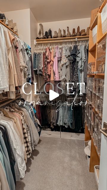 Come Stay Awhile | Daily Amazon Finds on Instagram: "Comment “closet” to shop! 💌 organization makes me happy 🫶🏻 linking all of my favorite space saving items!  If you want the links, comment “closet” and I’ll send you a DM! 😘 *make sure your following @amandalovesamazon or it may not send / it may also be in your message requests folder*   To shop all of my favorite #amazonfinds head over to the link on my profile to shop my Amazon storefront! #amazonaffiliate #closetorganization" Tank Tops Organization Ideas, Normal Closet Organization, Husband And Wife Closet Organization, How To Organize Shorts In Closet, How To Hang Tank Tops In Closet, Closet Arrangement Ideas, Organize Closet By Color, Tank Top Storage Ideas, How To Organize Your Closet Walk In